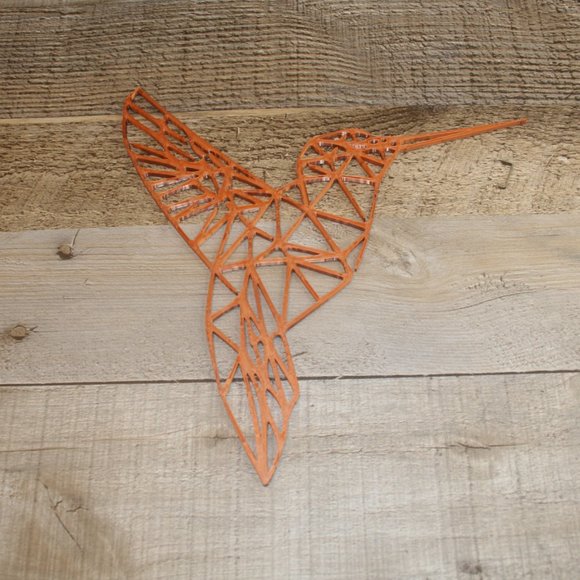 Hummingbird Wall Decor 8 1/8" x 7 3/8" 3D Printed Bird Line Art Geometric - Picture 10 of 10